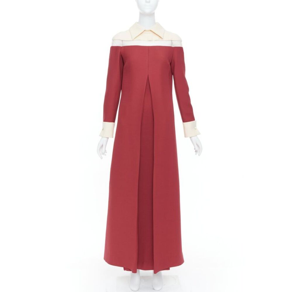 Valentino 2013 Runway Red Colorblock Maxi Dress
